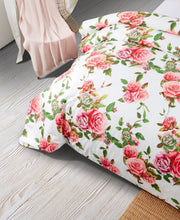 Load image into Gallery viewer, DaDa Bedding Romantic Roses Lovely Spring Pink Floral Duvet Cover Set w/ Pillow Cases (JHW-879)