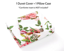 Load image into Gallery viewer, DaDa Bedding Romantic Roses Lovely Spring Pink Floral Duvet Cover Set w/ Pillow Cases (JHW-879)