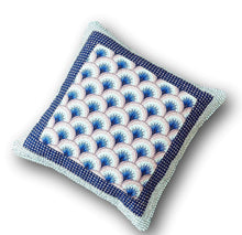 Load image into Gallery viewer, DaDa Bedding Mediterranean Fans Breezy Waves Minty Blue Euro Pillow Sham Cover, 26" x 26" (JHW884)