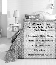 Load image into Gallery viewer, DaDalogy Bedding Bed in a Bag Bundle Set - Bohemian Paisley Dreams Floral Olive Brown Patchwork Bedspread Set (JHW885)