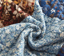 Load image into Gallery viewer, Tache Prairie Sunset White Blue Yellow Brown Floral Cotton Patchwork Quilt Set (JHW-887)