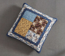 Load image into Gallery viewer, Tache Cotton Patchwork White Blue Yellow Brown Floral Prairie Sunset Euro Sham (JHW-887)