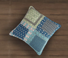 Load image into Gallery viewer, Tache Cotton Patchwork Teal Blue Green Paisley Bohemian Ocean Euro Sham (JHW-888)