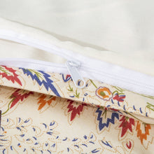 Load image into Gallery viewer, DaDa Bedding Botanical Cranberry Sage Chevron Floral Duvet Cover Set w/ Pillow Cases (JHW-924)