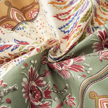 Load image into Gallery viewer, DaDa Bedding Botanical Cranberry Sage Chevron Floral Flat Bed Sheet w/ Pillowcases (JHW-924-Flat)