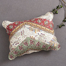 Load image into Gallery viewer, DaDa Bedding Bohemian Cranberry Sage Chevron Patchwork Floral Pillow Sham (JHW924)