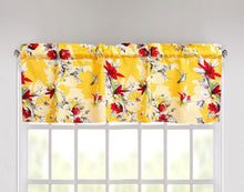 Load image into Gallery viewer, DaDa Bedding Floral Sunshine Yellow Hummingbirds Window Curtain Valance - 18" x 52" (JHW-925)