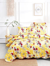 Load image into Gallery viewer, DaDa Bedding Radiant Sunshine Yellow Hummingbirds Floral Scalloped Bedspread Set (JHW-925)