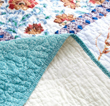 Load image into Gallery viewer, Tache Old World Garden Pastel Blue Yellow Red Hummingbirds Cotton Patchwork Quilt Set (JHW-936)