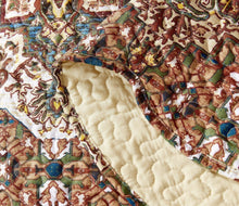 Load image into Gallery viewer, DaDa Bedding Rustic Earthy Cross Motif Folk Ogee Moroccan Scalloped Quilted Bedspread Set (JHW-944)