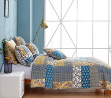 Load image into Gallery viewer, DaDa Bedding Honey Cove Garden Floral Paisley Cottage Patchwork Bedspread Set (JHW-957)