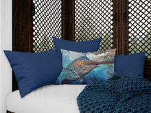 Load image into Gallery viewer, Running The Guantlet Blue Marlin Canvas Fabric Decorative Pillow JMA2000PW1216
