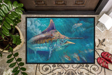 Load image into Gallery viewer, Liquid Metal Black Marlin Doormat - 24x36 Decorative Floor Mat – Indoor/Outdoor Rug with Artistic Flair JMA2005JMAT