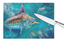 Load image into Gallery viewer, Liquid Metal Black Marlin Glass Cutting Boards – Durable, Decorative Kitchen Art Large JMA2005LCB