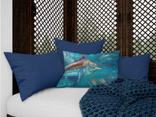 Load image into Gallery viewer, Liquid Metal Black Marlin Canvas Fabric Decorative Pillow JMA2005PW1216