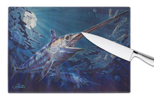 Load image into Gallery viewer, Prince Of Darkness Swordfish Glass Cutting Boards – Durable, Decorative Kitchen Art Large JMA2006LCB
