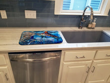 Load image into Gallery viewer, White Night White Marlin Dish Drying Mat – Absorbent, Artistic Kitchen Essentials JMA2008DDM