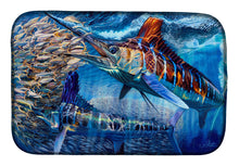 Load image into Gallery viewer, White Night White Marlin Dish Drying Mat – Absorbent, Artistic Kitchen Essentials JMA2008DDM