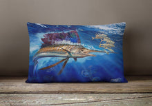 Load image into Gallery viewer, Majesty Sailfish Canvas Fabric Decorative Pillow JMA2010PW1216
