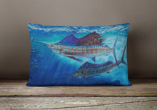 Load image into Gallery viewer, Wide Open Sailfish Canvas Fabric Decorative Pillow JMA2011PW1216