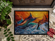 Load image into Gallery viewer, Reflective Chaos Blue Marlin Doormat - 18x27 Decorative Floor Mat – Indoor/Outdoor Rug with Artistic Flair JMA2012MAT