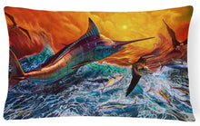 Load image into Gallery viewer, Reflective Chaos Blue Marlin Canvas Fabric Decorative Pillow JMA2012PW1216