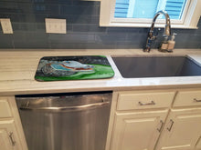Load image into Gallery viewer, Blue Alligator Dish Drying Mat – Absorbent, Artistic Kitchen Essentials JMK1003DDM