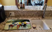 Load image into Gallery viewer, Polo at the Point Dish Drying Mat – Absorbent, Artistic Kitchen Essentials JMK1007DDM