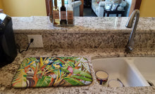 Load image into Gallery viewer, Three Blue Parrots Dish Drying Mat – Absorbent, Artistic Kitchen Essentials JMK1010DDM