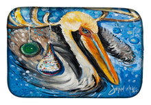Load image into Gallery viewer, Pelican Dressed as a Reindeer Dish Drying Mat – Absorbent, Artistic Kitchen Essentials JMK1020DDM