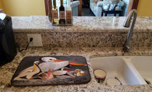 Load image into Gallery viewer, White Pelicans Dish Drying Mat – Absorbent, Artistic Kitchen Essentials JMK1026DDM