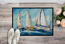 Load image into Gallery viewer, Roll me over Sailboats Doormat - 24x36 Decorative Floor Mat – Indoor/Outdoor Rug with Artistic Flair JMK1027JMAT