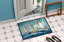 Load image into Gallery viewer, Roll me over Sailboats Doormat - 24x36 Decorative Floor Mat – Indoor/Outdoor Rug with Artistic Flair JMK1027JMAT