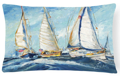 Roll me over Sailboats Canvas Fabric Decorative Pillow JMK1027PW1216