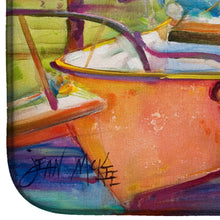 Load image into Gallery viewer, Red Sailboat Dish Drying Mat – Absorbent, Artistic Kitchen Essentials JMK1028DDM