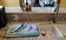 Load image into Gallery viewer, Boat Race Dish Drying Mat – Absorbent, Artistic Kitchen Essentials JMK1030DDM
