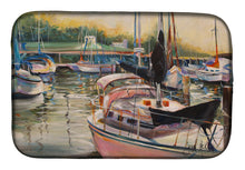 Load image into Gallery viewer, Black Sails Sailboat Dish Drying Mat – Absorbent, Artistic Kitchen Essentials JMK1032DDM