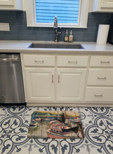 Load image into Gallery viewer, Black Sails Sailboat Machine Washable Memory Foam Mat JMK1032RUG