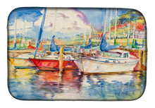 Load image into Gallery viewer, Three Boats Sailboats Dish Drying Mat – Absorbent, Artistic Kitchen Essentials JMK1034DDM