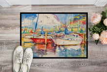 Load image into Gallery viewer, Three Boats Sailboats Doormat - 24x36 Decorative Floor Mat – Indoor/Outdoor Rug with Artistic Flair JMK1034JMAT