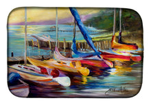 Load image into Gallery viewer, Sailboats at sunset Dish Drying Mat – Absorbent, Artistic Kitchen Essentials JMK1036DDM