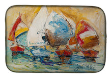 Load image into Gallery viewer, Buzzards Sailboat Race Dish Drying Mat – Absorbent, Artistic Kitchen Essentials JMK1037DDM