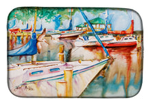 Load image into Gallery viewer, Sailboats at the Gazebo Dish Drying Mat – Absorbent, Artistic Kitchen Essentials JMK1043DDM