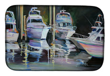 Load image into Gallery viewer, Deep Sea Fishing Boats Dish Drying Mat – Absorbent, Artistic Kitchen Essentials JMK1048DDM