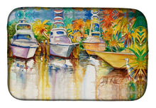 Load image into Gallery viewer, Blue Heron and Deep Sea Fishing Boats Dish Drying Mat – Absorbent, Artistic Kitchen Essentials JMK1051DDM