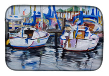 Load image into Gallery viewer, Sailboats Dish Drying Mat – Absorbent, Artistic Kitchen Essentials JMK1054DDM
