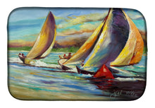 Load image into Gallery viewer, Knost Regatta Pass Christian Sailboats Dish Drying Mat – Absorbent, Artistic Kitchen Essentials JMK1057DDM