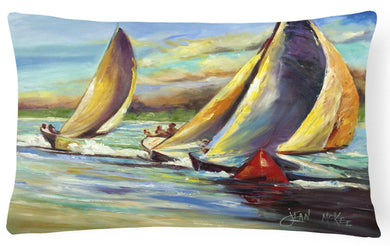 Knost Regatta Pass Christian Sailboats Canvas Fabric Decorative Pillow