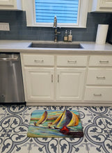 Load image into Gallery viewer, Knost Regatta Pass Christian Sailboats Machine Washable Memory Foam Mat JMK1057RUG