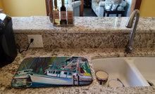 Load image into Gallery viewer, Joe Patti Shrimp Boat Dish Drying Mat – Absorbent, Artistic Kitchen Essentials JMK1058DDM
